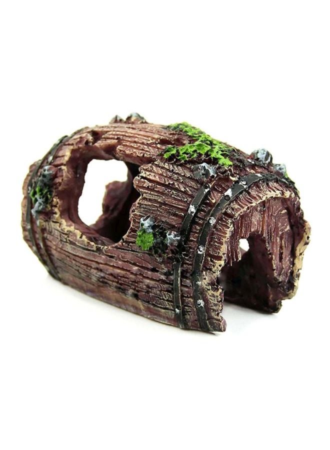 Generic Ancient Barrel For Aquarium Decoration Brown/Black/Green  - Image 1
