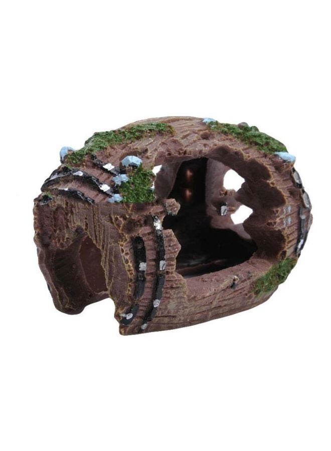 Generic Ancient Barrel For Aquarium Decoration Brown/Black/Green  - Image 2