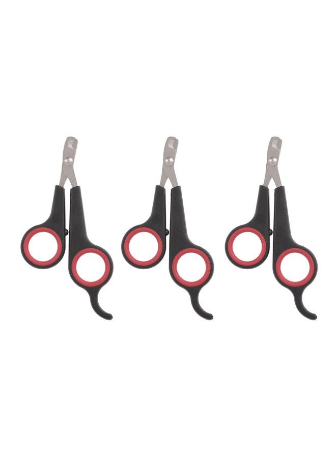 3-Piece Stainless Steel Scissor Set Silver/Black/Red 12cm - Image 1