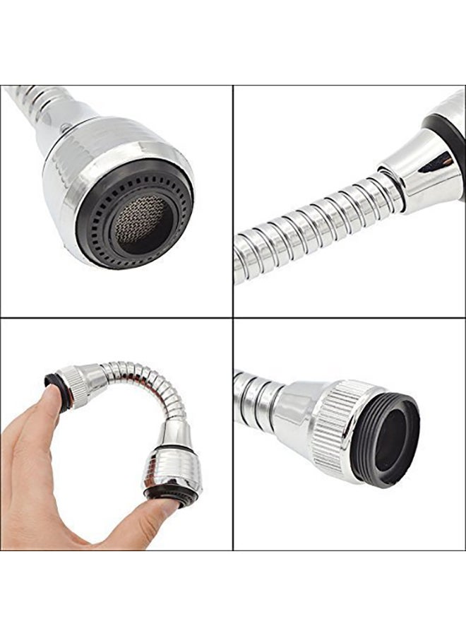 Turbo Flex - 360 Degree Easy Cleaning Flexible Faucet Sprayer Silver - Image 1