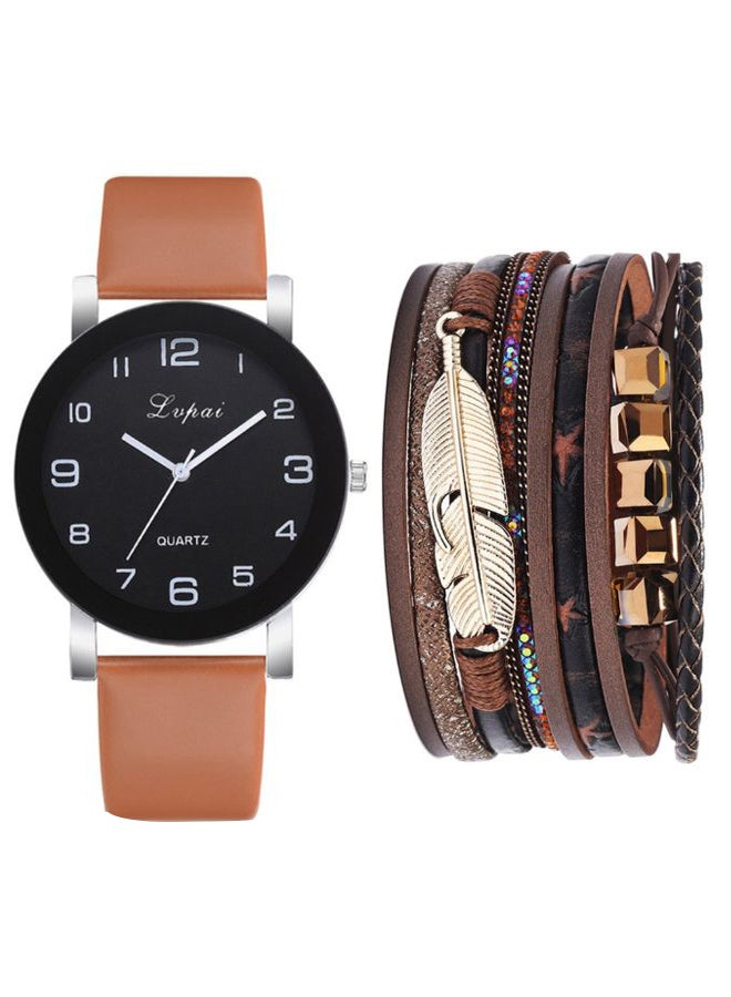 men PU Leather Analog Watch 2762 - 40 mm - Brown  - Image 1