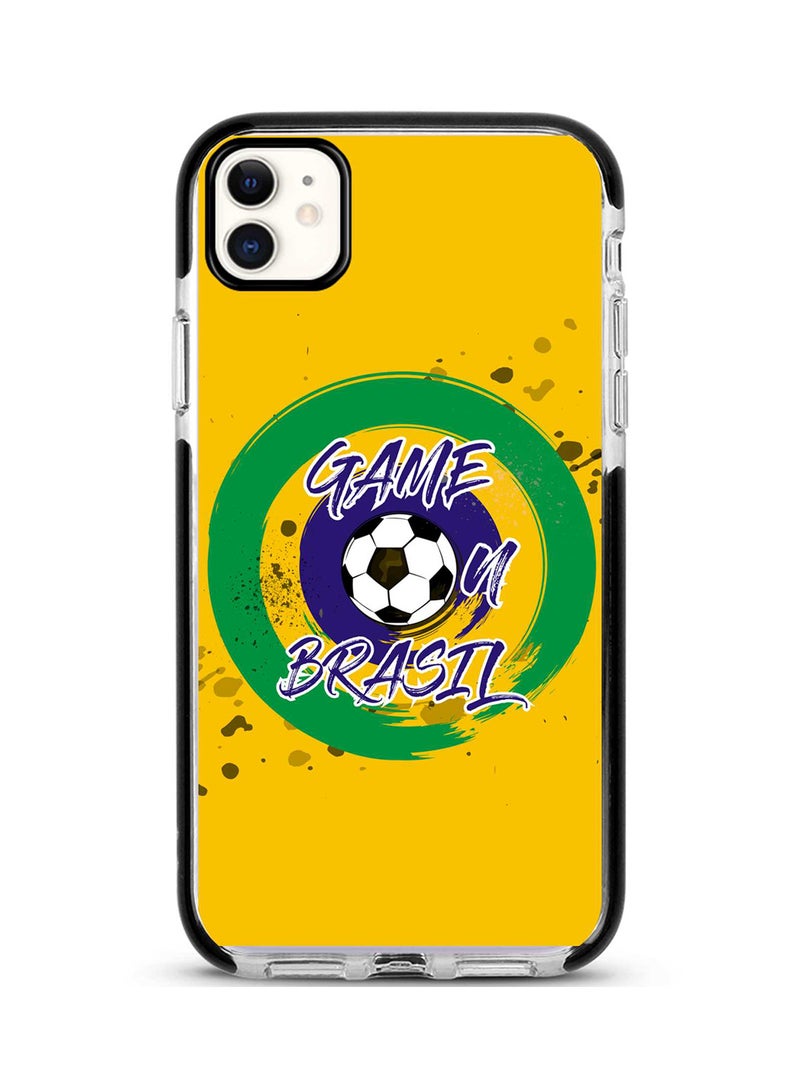 غطاء حماية واق لهاتف أبل آيفون 11 عبارة Game On Brazil