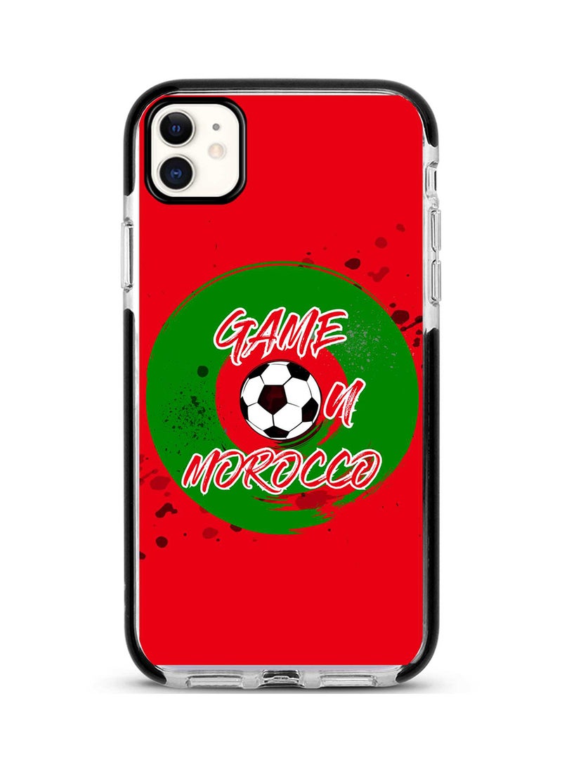 ستايلايزد غطاء حماية واق لهاتف أبل آيفون 11 مكتوب عليه عبارة "Game On Morocco"