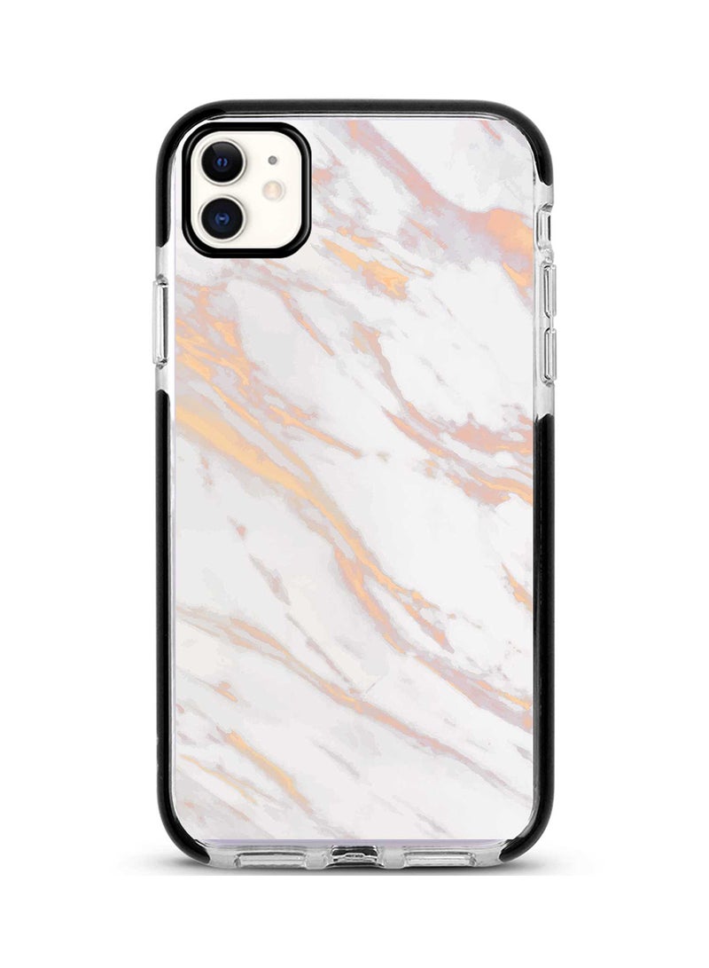 Stylizedd Protective Case Cover For Apple iPhone 11 Marble Print Gold Grey