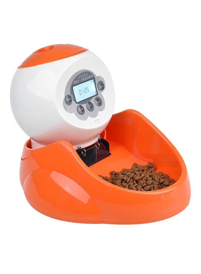 Generic Automatic Timing Pet Feeder Orange/White  - Image 3