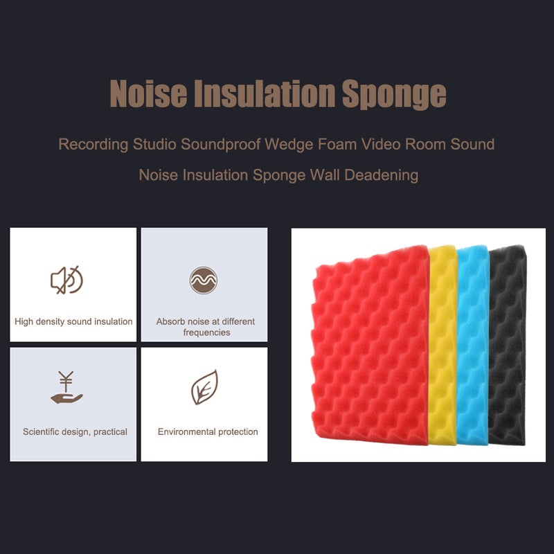 24-Piece Soundproof Wedge Foam Insulation Sponge E713BL Blue  - Image 5
