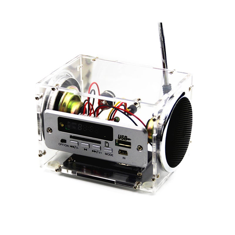 Multifunctional DIY Stereo Speaker With Battery Charger E022B-1 Clear - Image 1