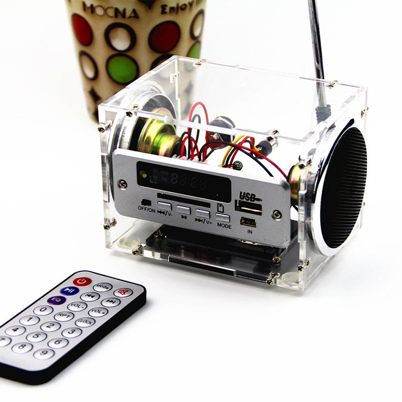 Multifunctional DIY Stereo Speaker With Battery Charger E022B-1 Clear - Image 4