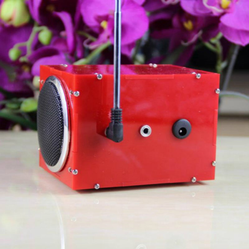 Multifunctional DIY Stereo Speaker With Battery Charger E022A-2 Red - Image 2