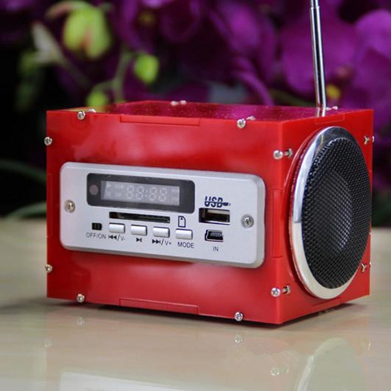 Multifunctional DIY Stereo Speaker With Battery Charger E022A-2 Red - Image 3