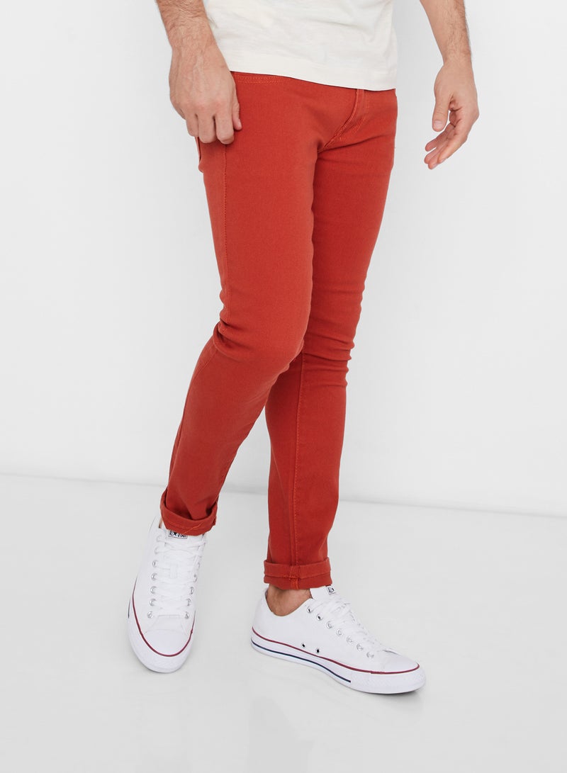 SOUL STAR Basic Skinny Jeans Orange  - Image 1
