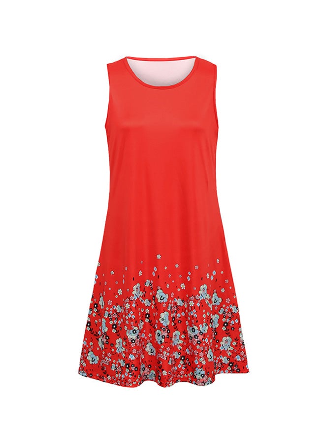 Floral Printed Sleeveless Mini Dress Red/Blue/Black - Image 1