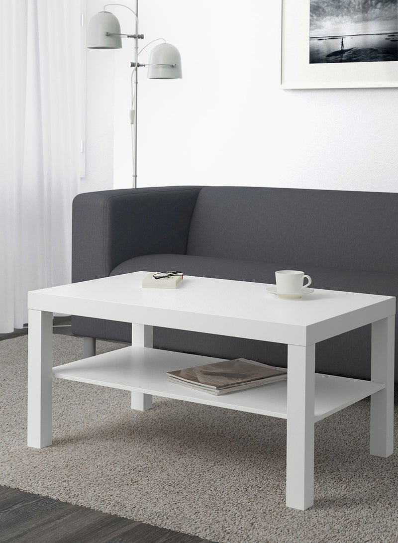 ZENHOME - Open Shelf Coffee Table White - Image 1