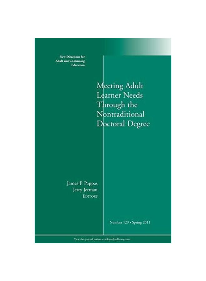 Meeting Adult Learner Needs Through The Nontraditional Doctoral Degree paperback english - 31-Mar-11 