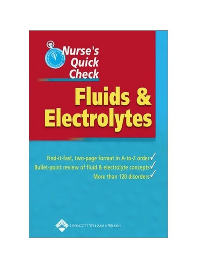 Nurse's Quick Check: Fluids and Electrolytes Paperback English by Springhouse - 30-Apr-05 