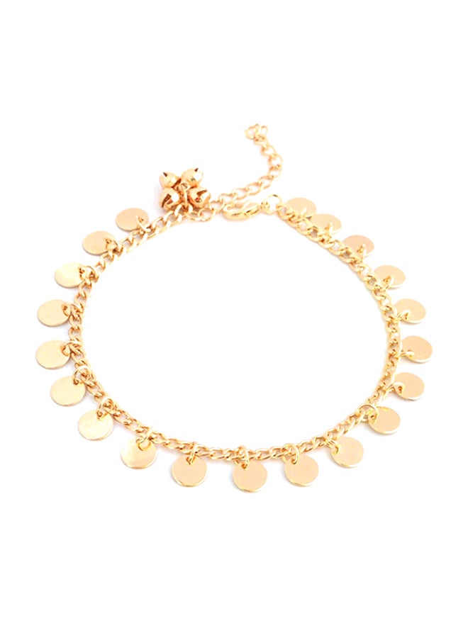 خلخال بتصميم سلسلة من خليط المعدن بطابع بوهيمي ومزين بشرابات