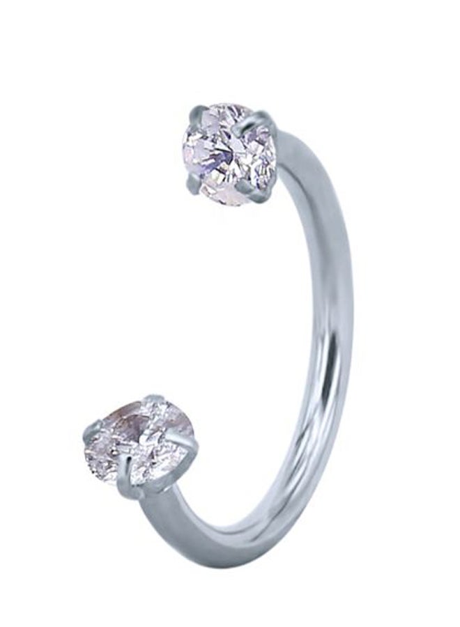 Stainless Steel Cubic Zirconia Horseshoe Nose Ring 