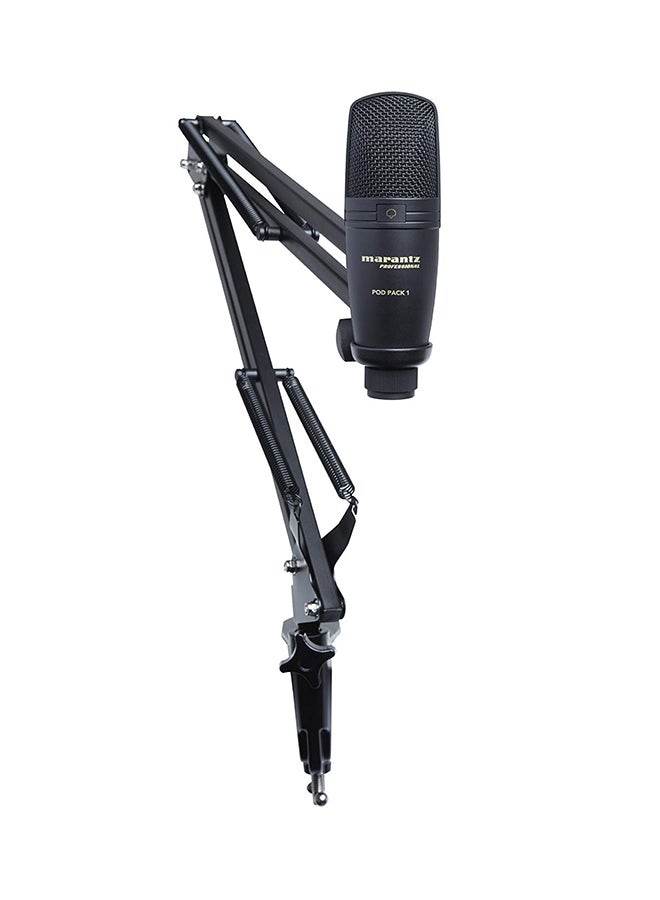 Marantz - Pod Pack 1 - USB Microphone with Broadcast Stand and Cable PODPACK1 Black - Image 1