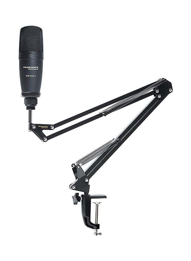 Marantz - Pod Pack 1 - USB Microphone with Broadcast Stand and Cable PODPACK1 Black - Image 1