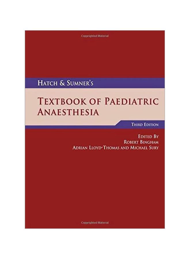 Hatch And Sumner's Textbook Of Paediatric Anaesthesia hardcover english - 25-Feb-08 