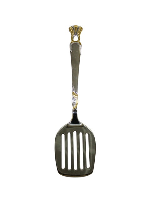 Slotted Serving Spoon with Decorative handle Silver 25cm