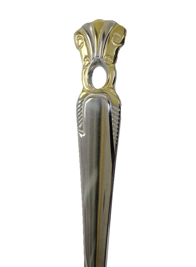 Cc Slotted Serving Spoon with Decorative handle Silver 25cm  - Image 3
