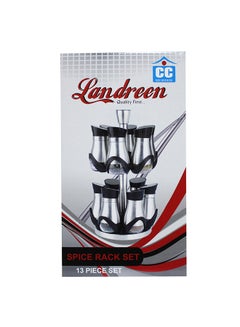 Cc 13-Piece Spice Rack Set Silver 25x15x15centimeter  - Image 2