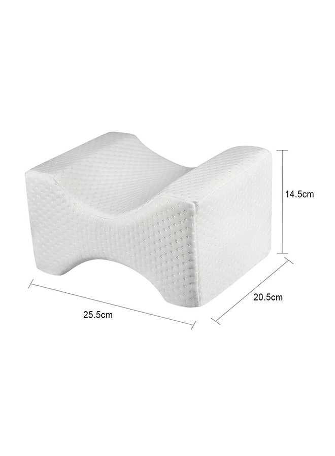 Memory Foam Knee Leg Pillow Cotton White 25x20x20centimeter  - Image 2