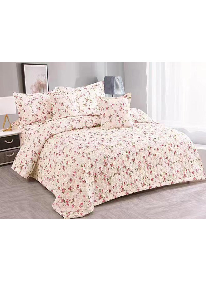 أورز طقم سرير مضغوط مزين بطبعة زهور مكون من 6 قطع مايكروفايبر متعدد الألوان