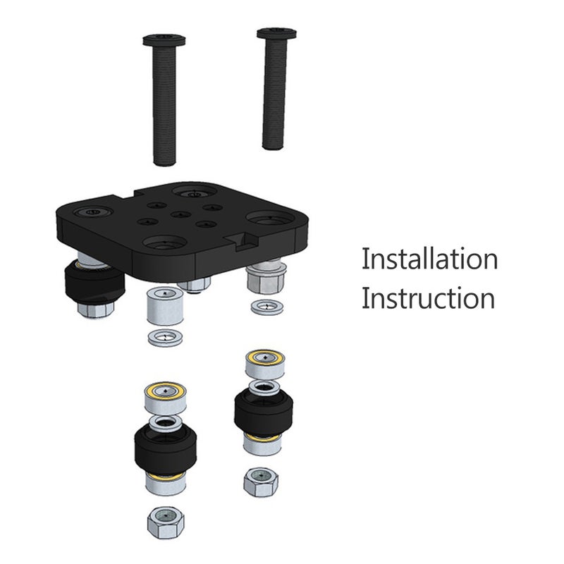 Rod Plate With Wheel V-slot For 3D Printer Black  - Image 4