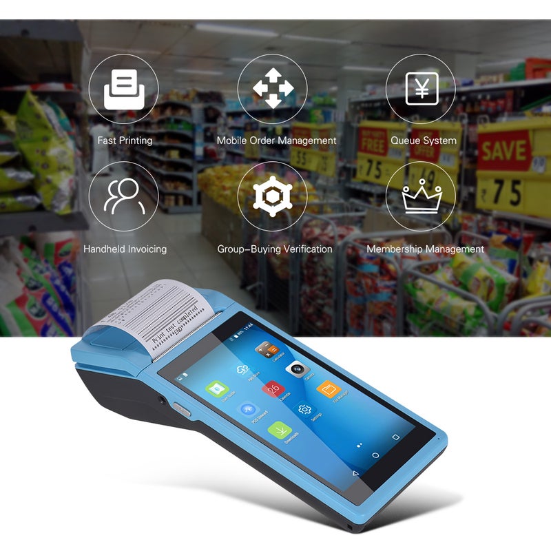 Handheld PDA POS Terminal Wireless Receipt Printer 21.5x8.6x5.3centimeter Blue - Image 2