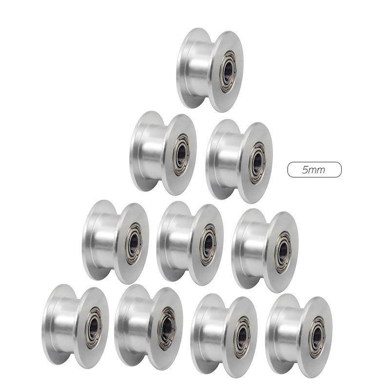 Aibecy 10-Piece Aluminium Idler Pulley Gear Wheel Teeth Set Silver  - Image 3