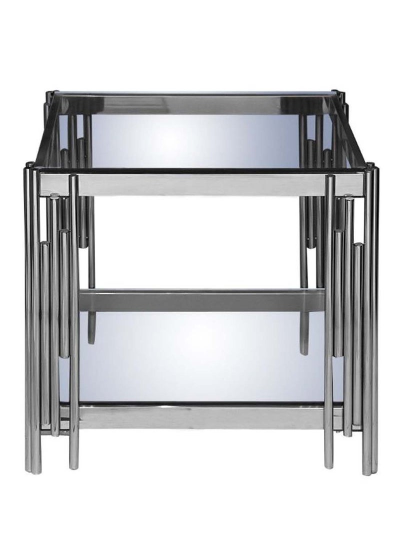Pan Home - Pyrus End Table Silver/Clear - Image 1