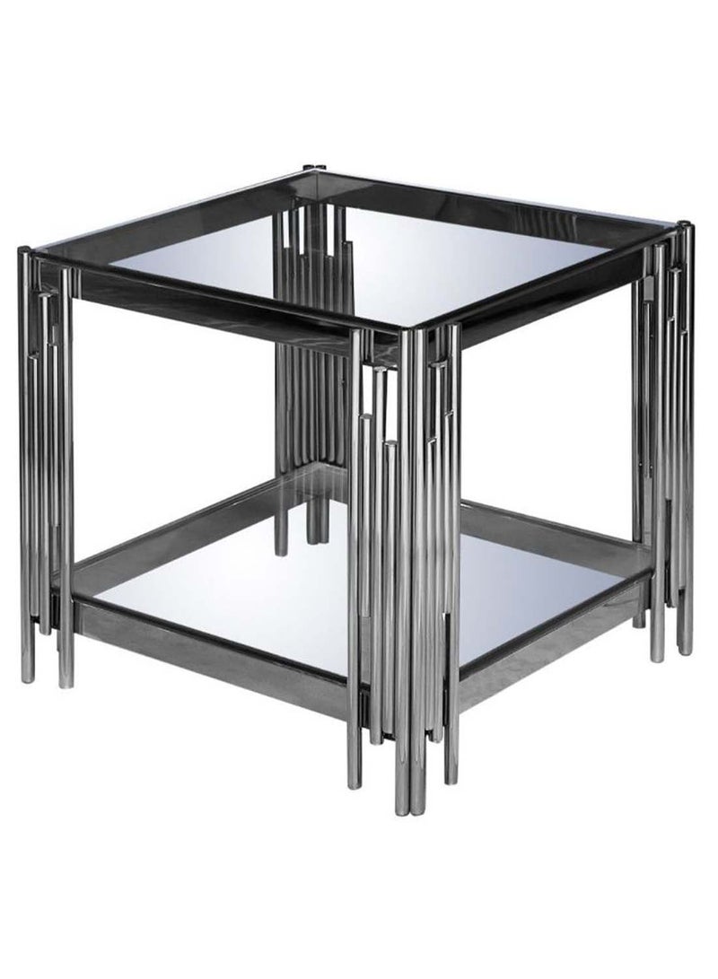 Pan Home - Pyrus End Table Silver/Clear - Image 1