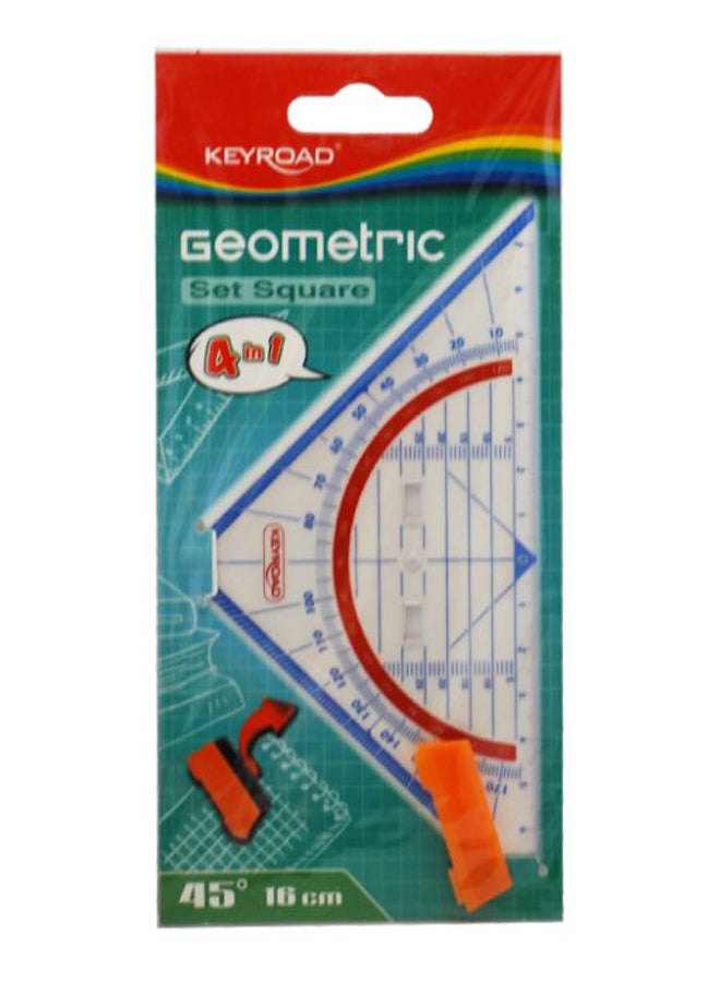 Generic Geometric Square With Handle Clear/Blue/Red 