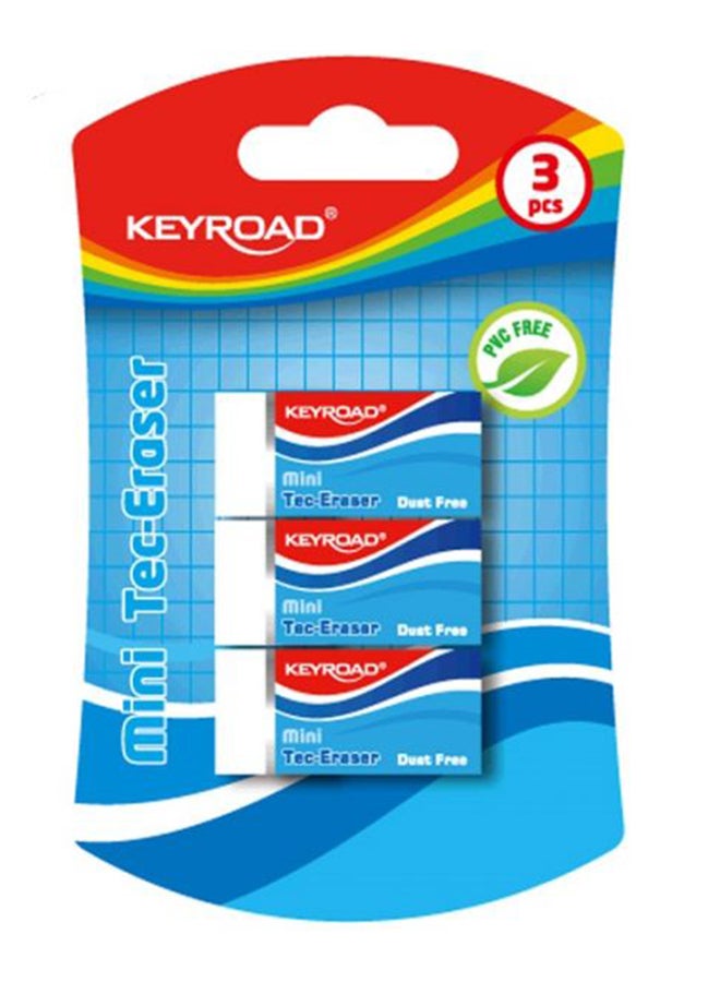 Generic 3-Piece Eraser Set White 