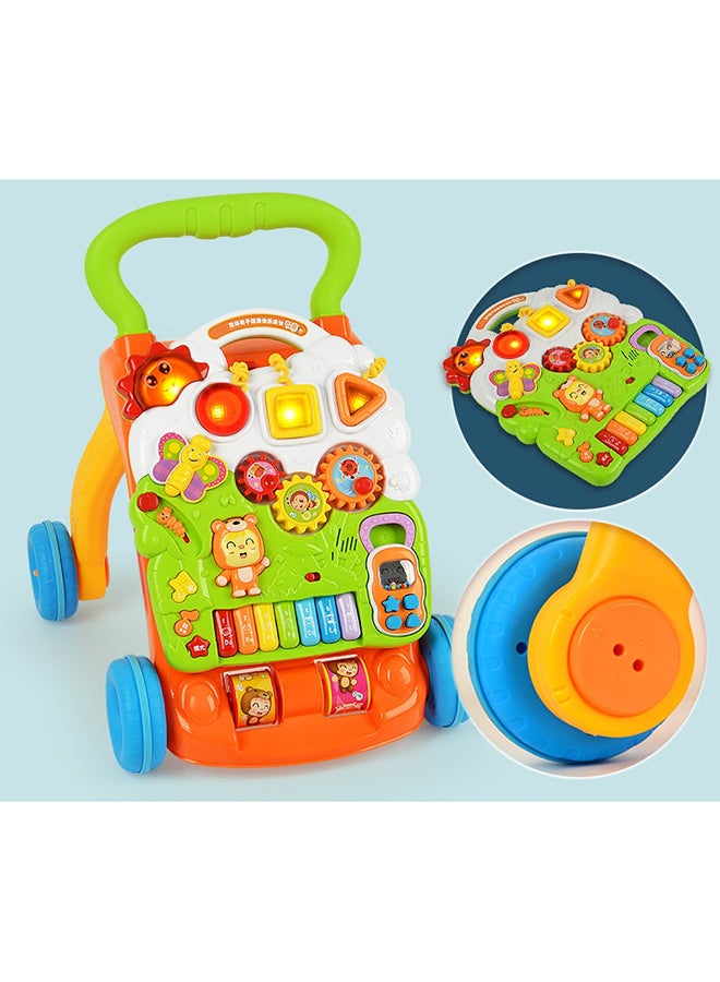 ليتل أنجل مشاية أطفال، ألعاب الجلوس والوقوف، مركز أنشطة للأطفال، طاولة موسيقية ممتعة للأطفال الصغار، أضواء وأصوات، تعليمية، للأطفال بعمر 9 و12 و18 شهرًا و1 و2 سنة، للرضع، الأولاد والبنات - Image 2