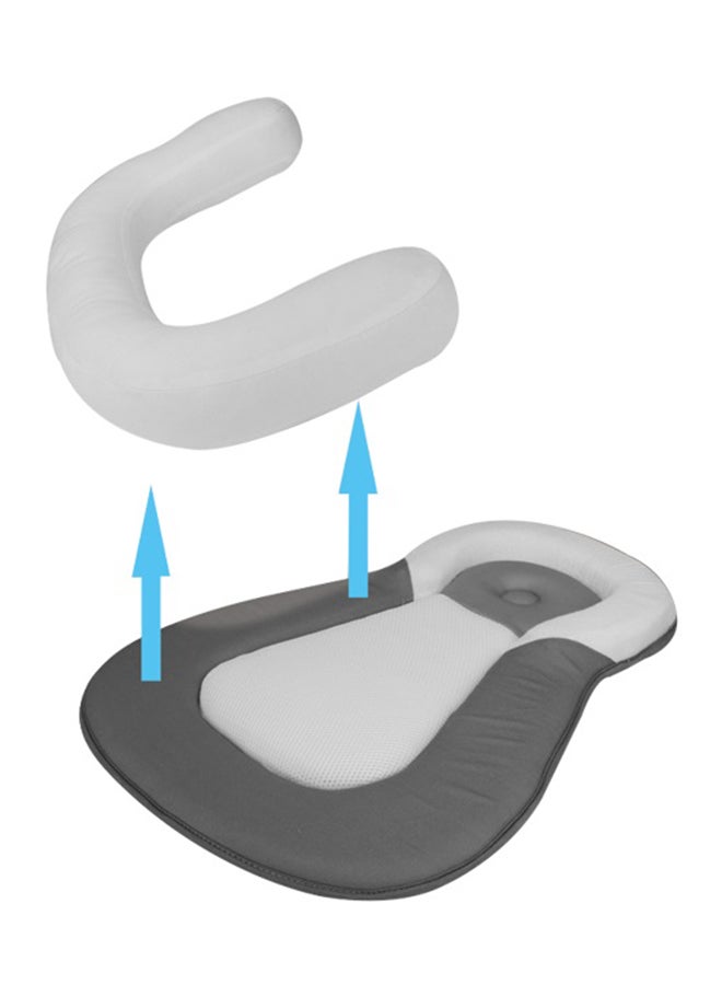 ليتل أنجل داعم للأطفال حديثي الولادة وسادة استرخاء مريحة لحديثي الولادة، فراش سرير محمول قابل للاحتضان لمنع تسطح الرأس وسادة دعم لحديثي الولادة من عمر 0-6 أشهر لون رمادي - Image 2