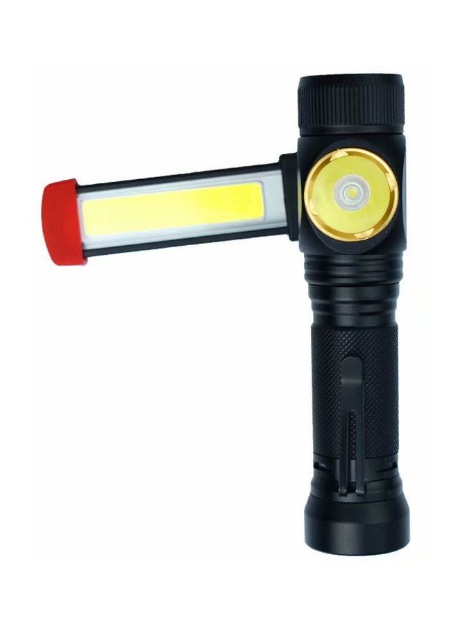 مصباح يدوي LED شديد السطوع أسود/أصفر/أحمر 12.2x2.3x9سم