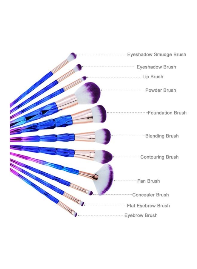 ستارت مايكرز طقم فرش ماكياج بتصميم ذيل السمكة مكون من 13 قطعة وردي/ بنفسجي/ أبيض - Image 2
