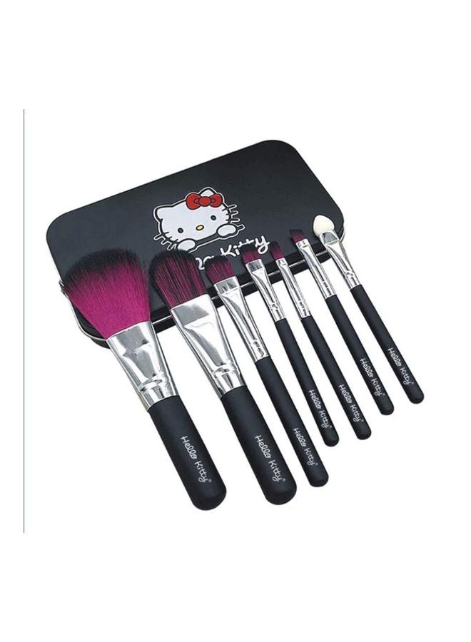 CETC 7-Piece Brush With Storage Box Black/Silver/Pink - Image 1