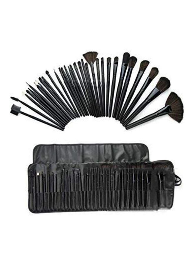 Kylie 32-Piece Brush Set With Pouch And Sponge Black  - Image 1