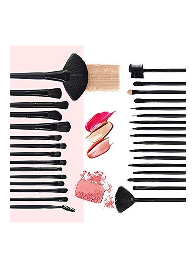 Kylie 32-Piece Brush Set With Pouch And Sponge Black  - Image 4