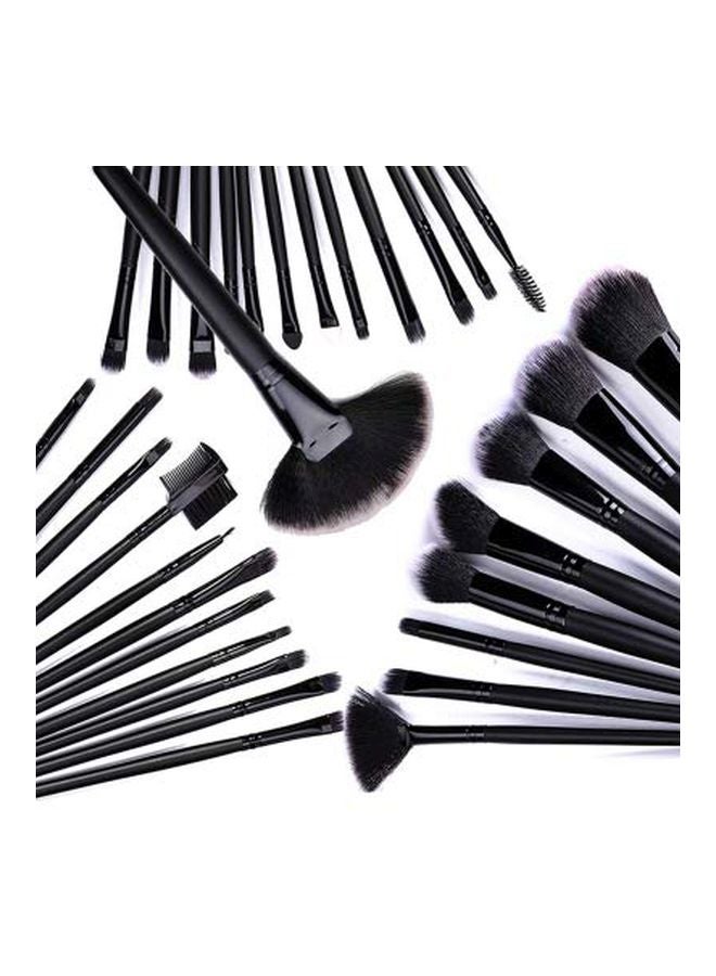 Kylie 32-Piece Brush Set With Pouch And Sponge Black  - Image 3