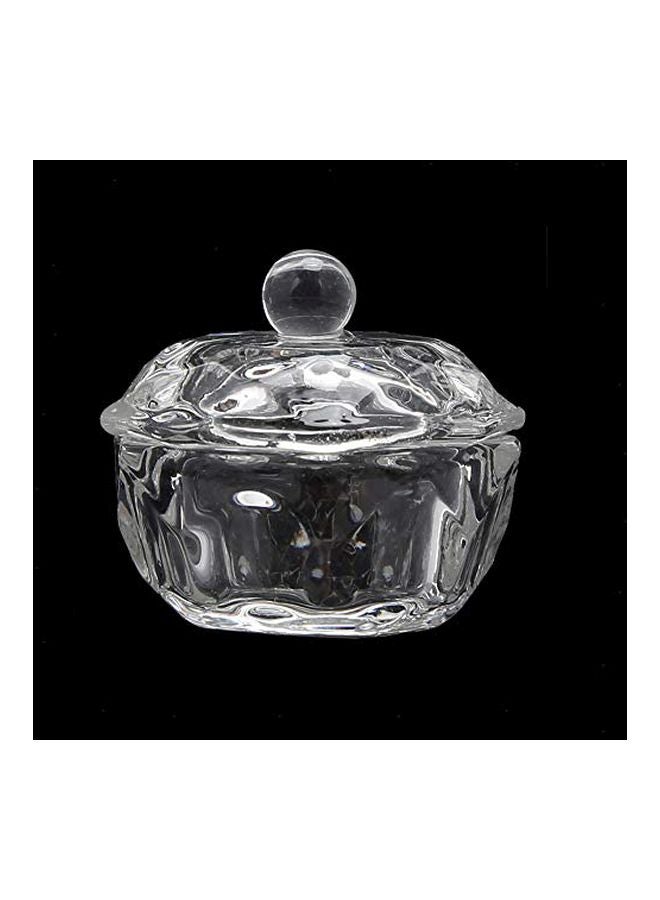 mollensiuer - 2-Piece Nail Art Glass Bowl With Lid Clear - Image 1