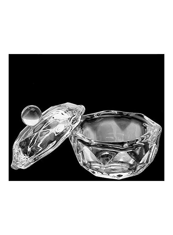 mollensiuer - 2-Piece Nail Art Glass Bowl With Lid Clear - Image 1