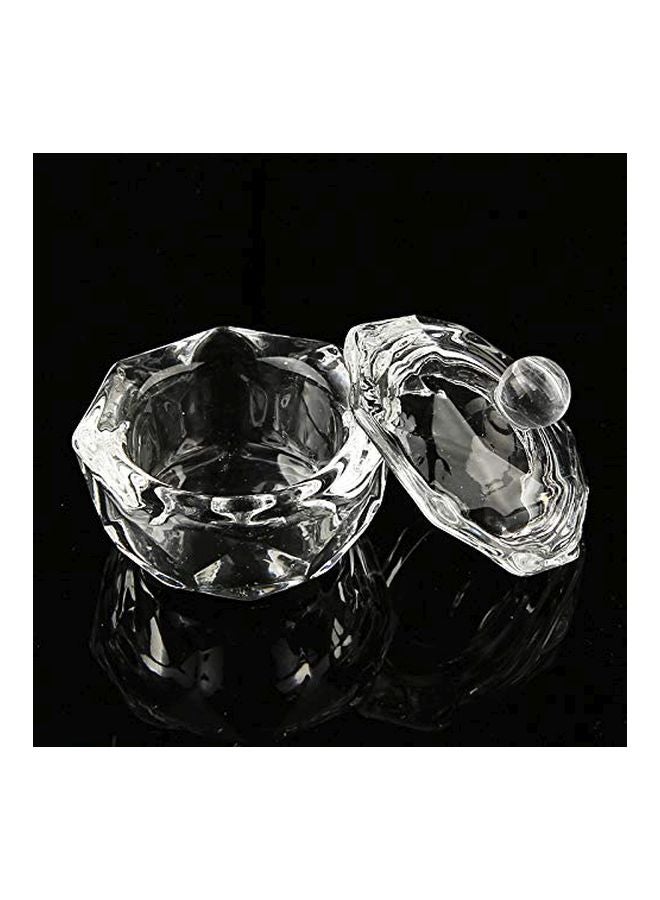 mollensiuer - 2-Piece Nail Art Glass Bowl With Lid Clear - Image 1