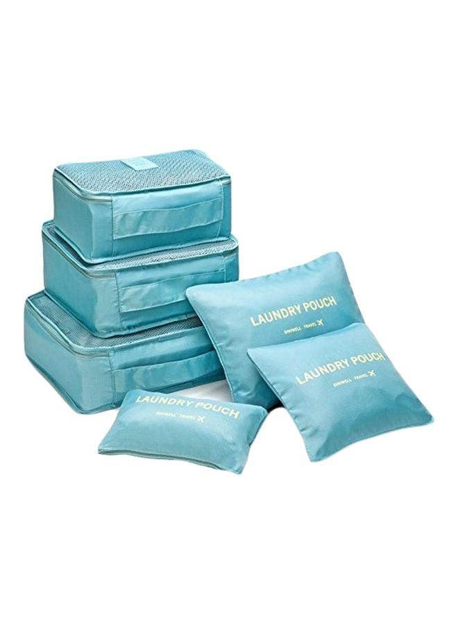 Styleys 6-Piece Travel Cosmetics Bag With Loundry Pouch Set Blue  - Image 1