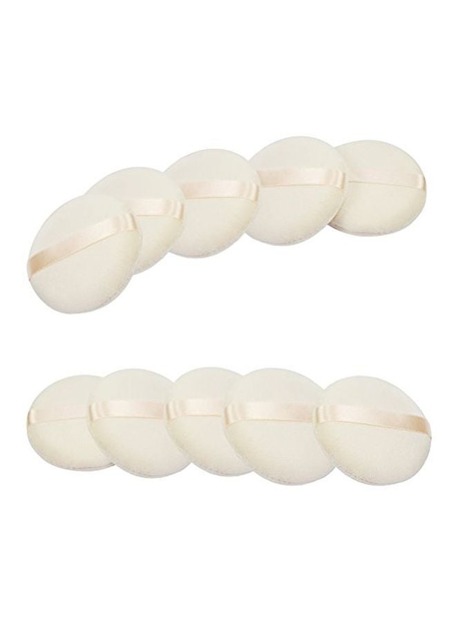 JOLY 10-Piece Cotton Powder Puff Set Beige - Image 1