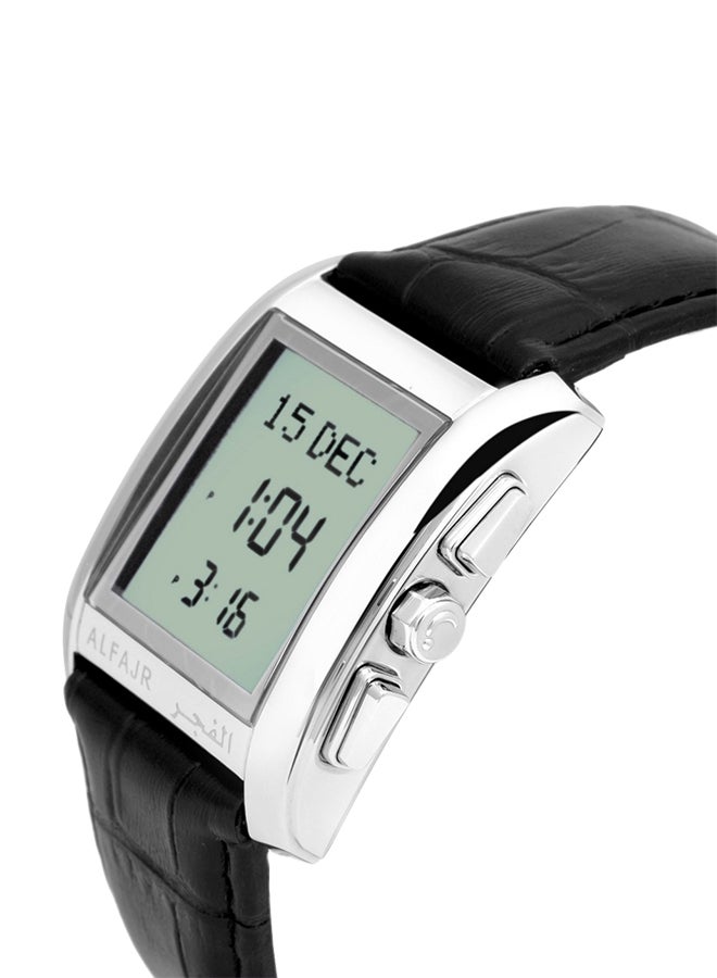 Al Fajr Men's Leather Digital Quartz Watch WS-06L - Image 3